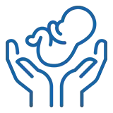 A blue and black pixel art picture of a person
